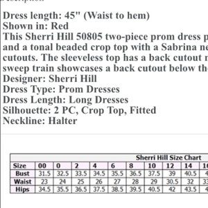 sherri hill dresses two piece prom dress poshmark sherri hill size chart